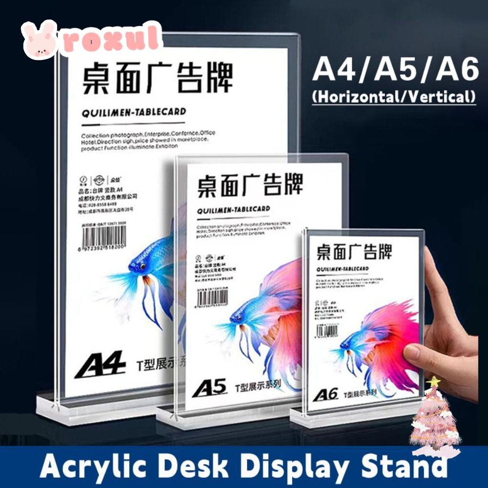 ROXUL Desk Display Stand, Acrylic A4/A5/A6 Menu Stand Holder, High ...
