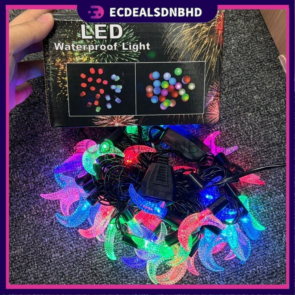 Lampu Raya Kelip-Kelip 6M Lampu Multi-Color LED 40 LED Light Hari Raya ...