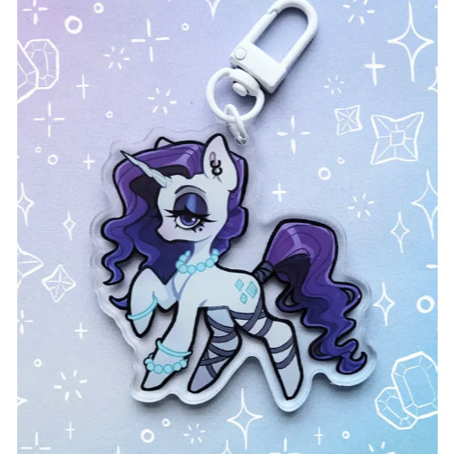 Rarity MLP Acrylic Keychain | My Little Pony Mane 6 Charm | Shopee Malaysia