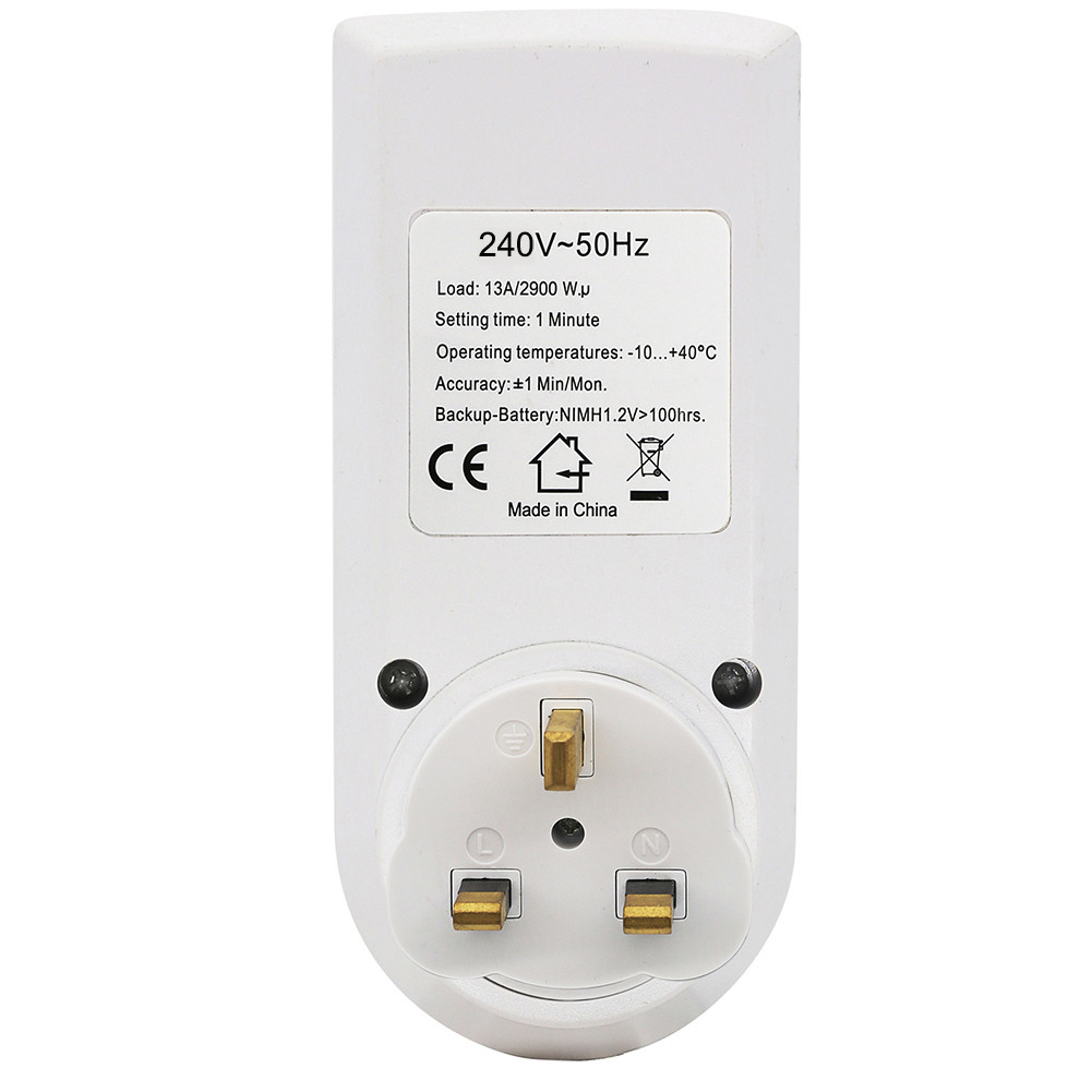 Digital Timer Switch 24 Hour Cyclic Plug Outlet UK Plug Electronic ...
