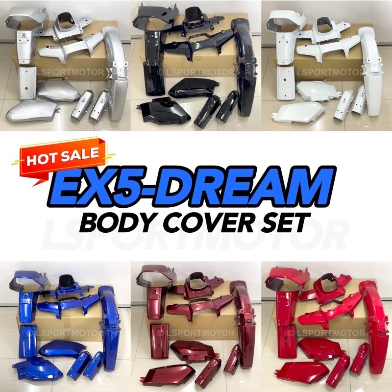 MURAH!! 🔥 HONDA EX5 DREAM BODY COVER SET ( BLACK / WHITE / SILVER / RED ...
