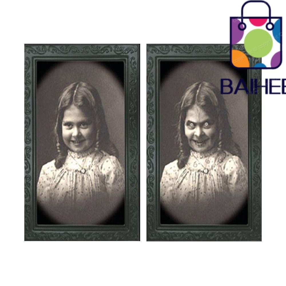 BAIHEE Face Scary Moving Picture Frame, Changing Indoor Halloween ...