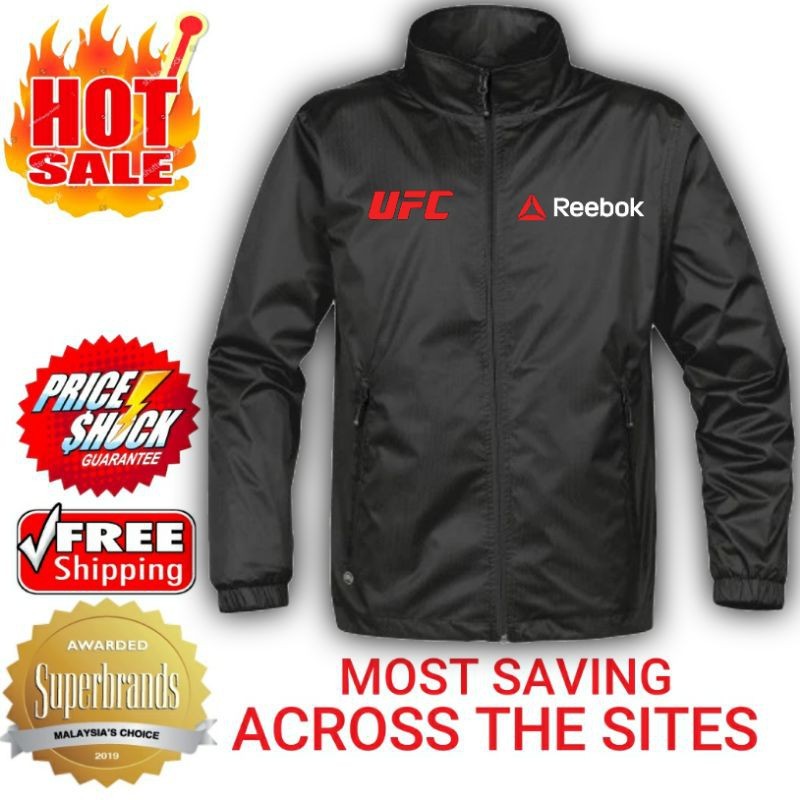 Super Premium 2020 UFC MMA Reebok Mens Long Sleeve Full Zipper Windbreaker Rain Jacket Shopee Malaysia