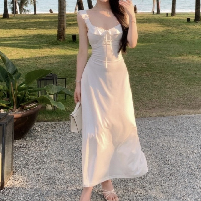 shopee white dress AAA Eyelet Embroidery Off Shoulder Maxi Dress Elegant Dresses High Quality durable and suitable for daily wear First Communion Dress Off Shoulder