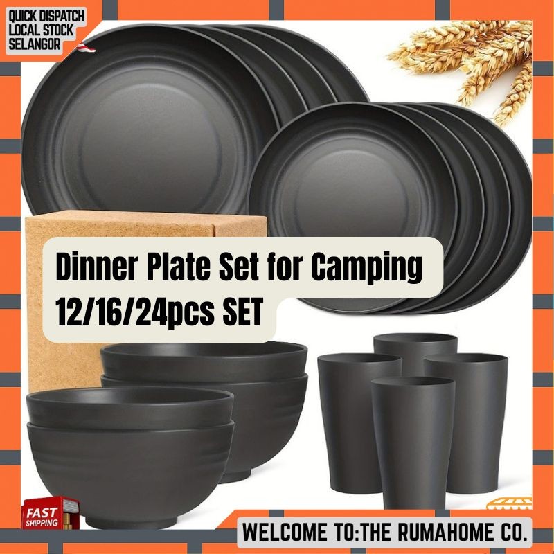 Pinggan Unbreakable Microwave Outdoor Dinner Plates Heavy Duty Camping ...