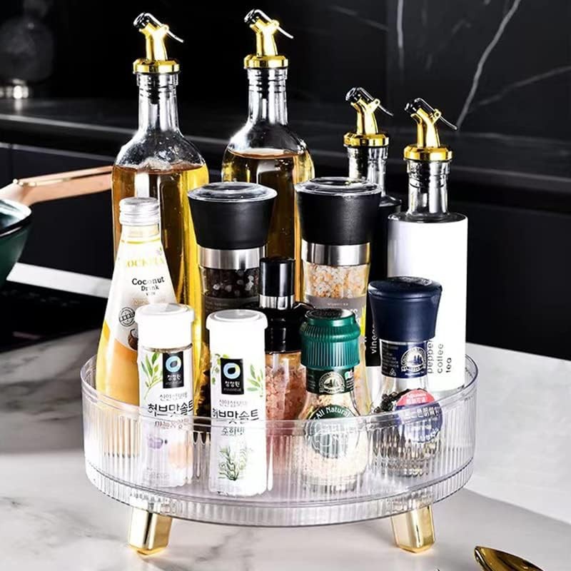 Desk Organizers Tray - 11" Spice Rack Makeup Organizer 360° Rotating ...