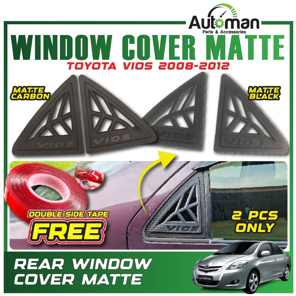Toyota Vios 2008 - 2012 Rear Side Window Mirror Cover Protector Carbon ...