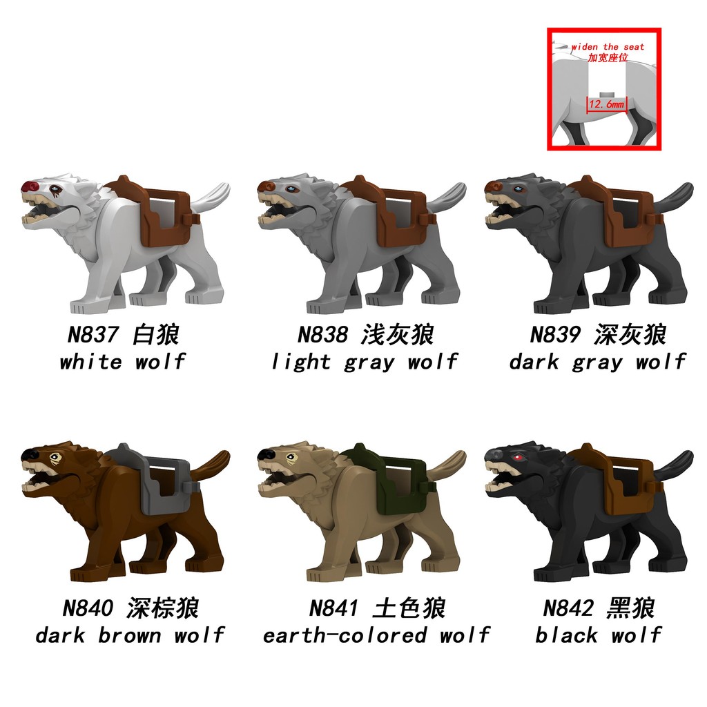 Medieval Mount Wolf Black and White Gray Brown Knight Warhorse Building ...