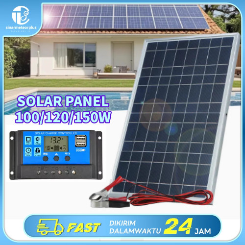 Solar Panel 100W Solar Panel Solar Charge Controller LED Display Solar ...