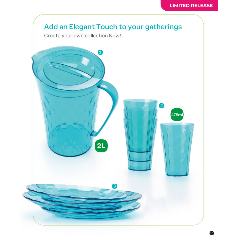 Tupperware Prisms Serving Set - Prisms Pitcher (1) 2L / Prisms Glasses ...