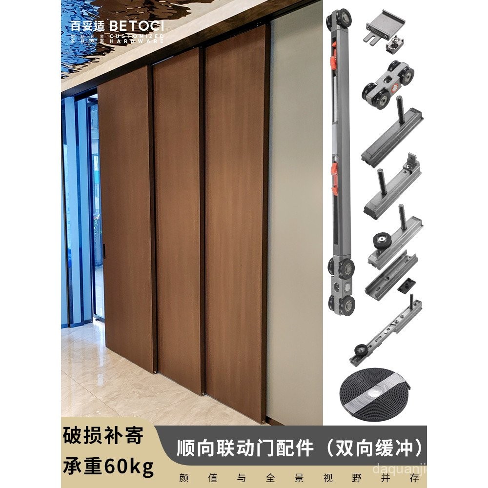 Wooden Door Minimalist Aluminum Frame Hanging Rail Sliding Door ...