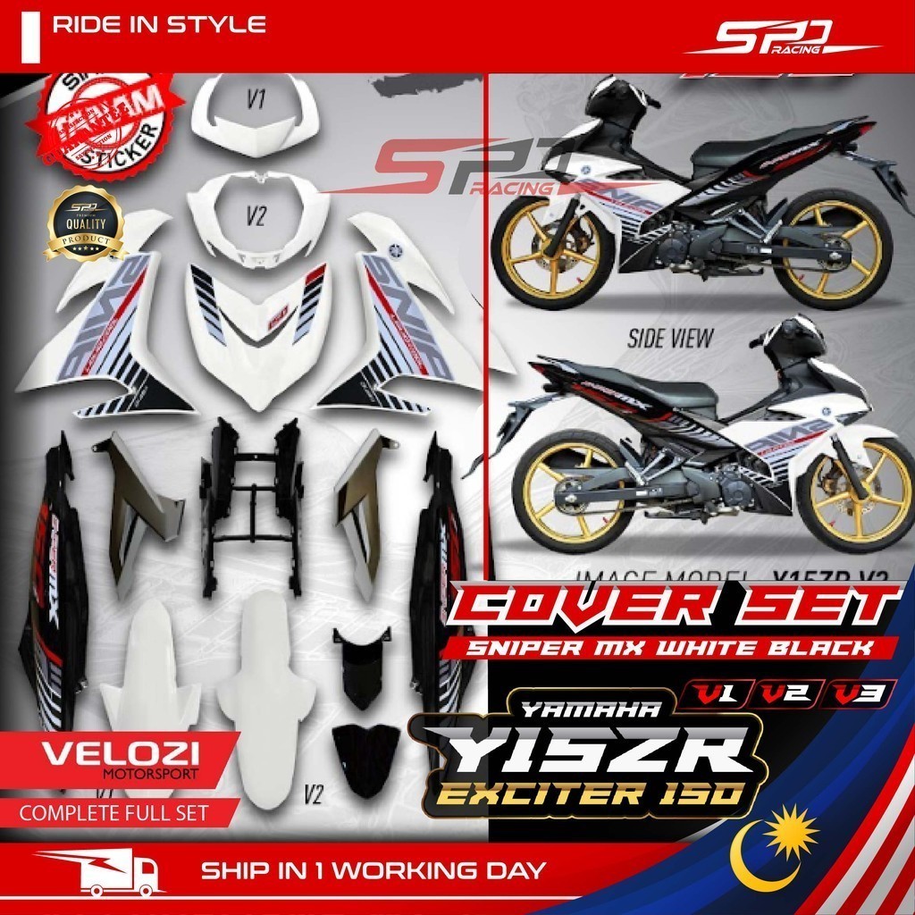 Y15 V1 - V3 Cover Set Original VELOZI Sticker Tanam YAMAHA Y15ZR V1 V2 ...