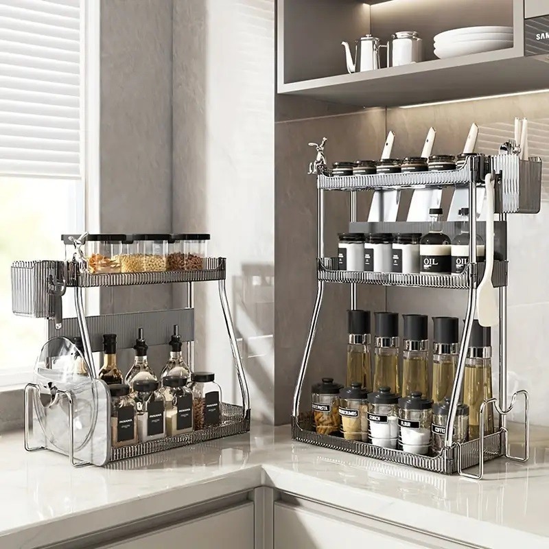 30CM/40CM Kitchen Layer Multifunctional Seasoning Rack Storage ...