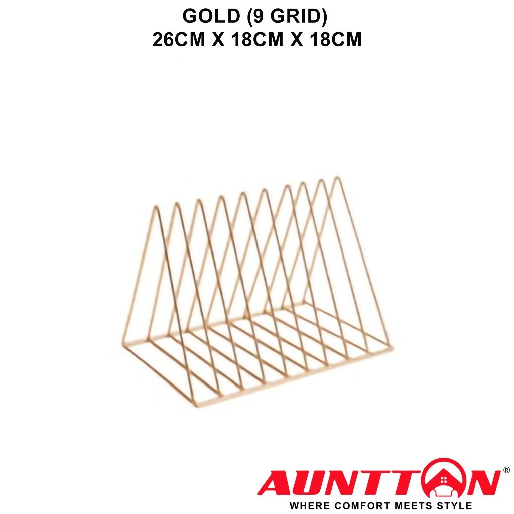 Minimalist 9 Slots Metal Triangle Book Rack Magazine Organizing Holder ...