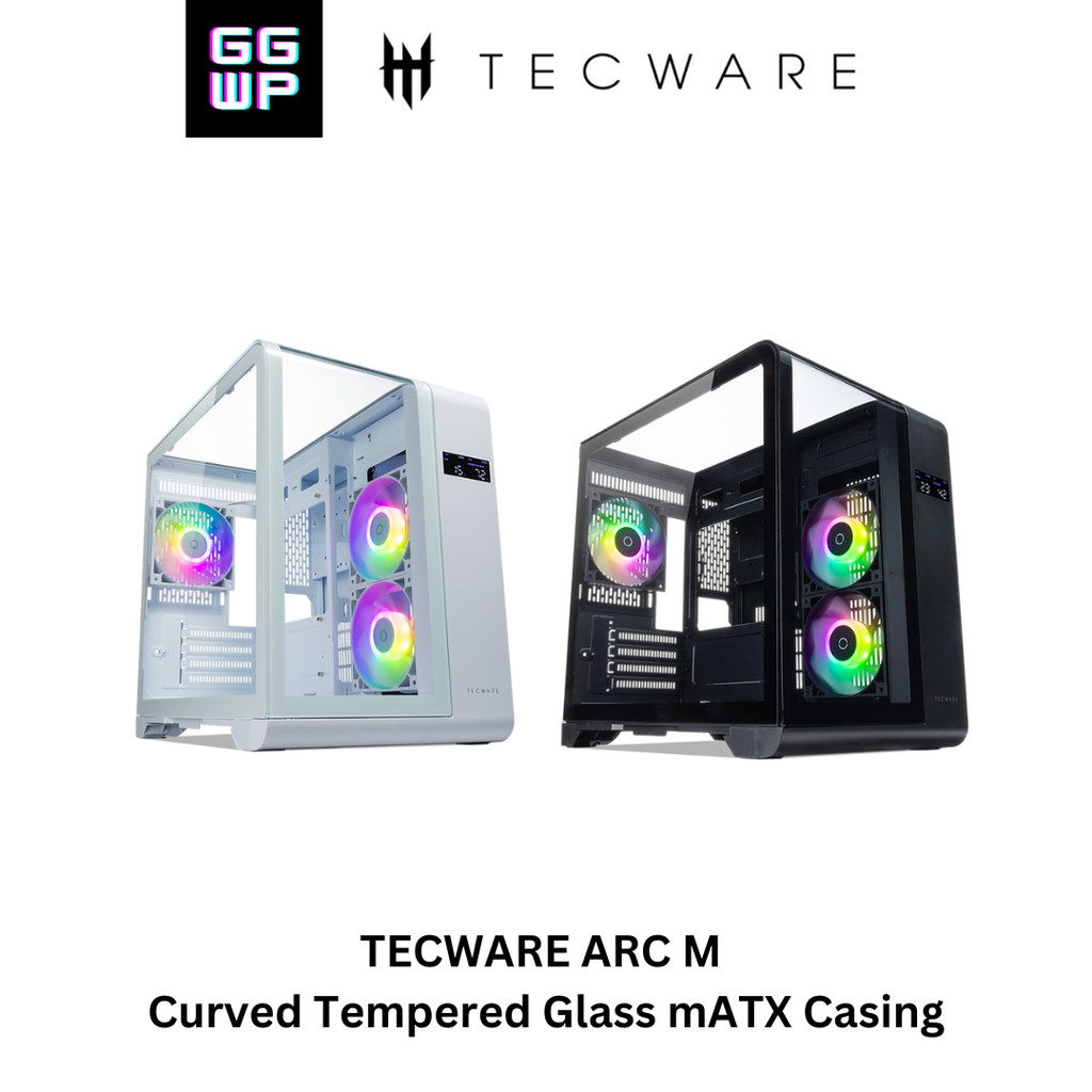 TECWARE ARC M ARGB Curved Tempered Glass mATX Casing with CPU & GPU ...