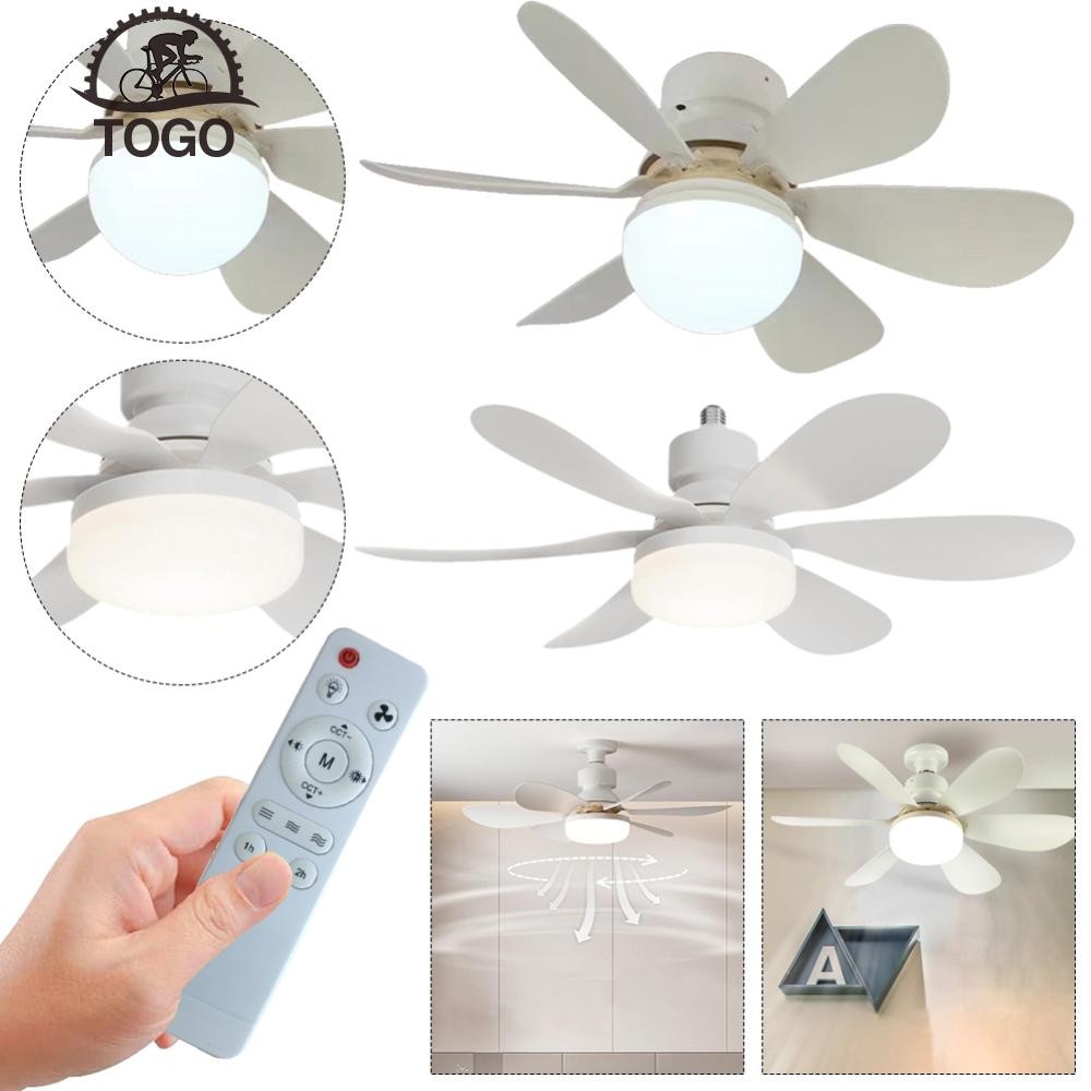 LEDESIGN Intelligent Ceiling Fan Light – E26/E27 Socket, Remote Control, 3-Speed Fan, Dimmable 3000-6500K, For Bedroom, Kitchen, Wardrobe