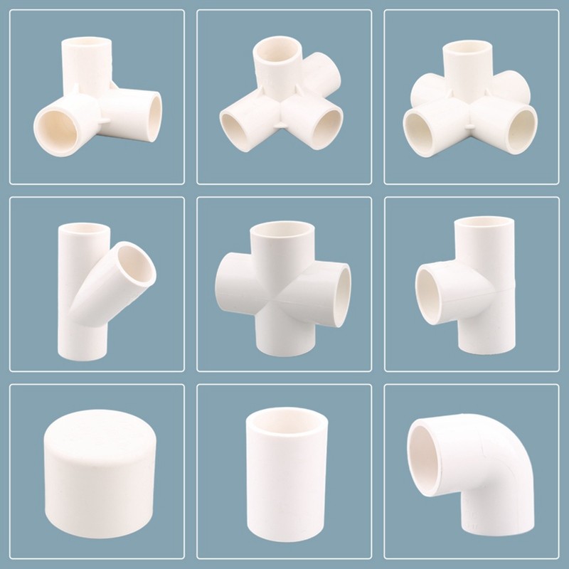 1pc 20 25 32mm White PVC Pipe Connector Straight Elbow Tee Cross Joints ...