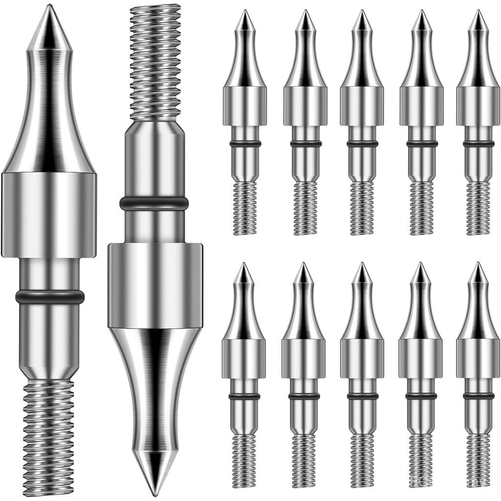 12Pcs 100 Grain Field Tips, High Precision Field Arrow Tips, Screw-in ...