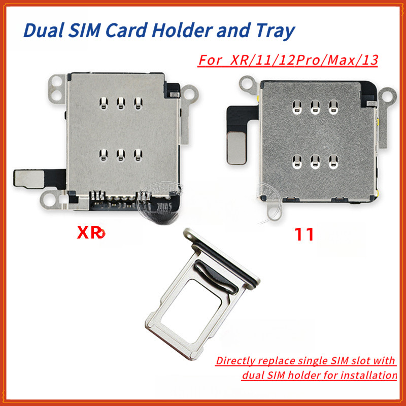 XR/11/12 Dual SIM Card Slot 13 Single SIM to Dual SIM Card Holder ...