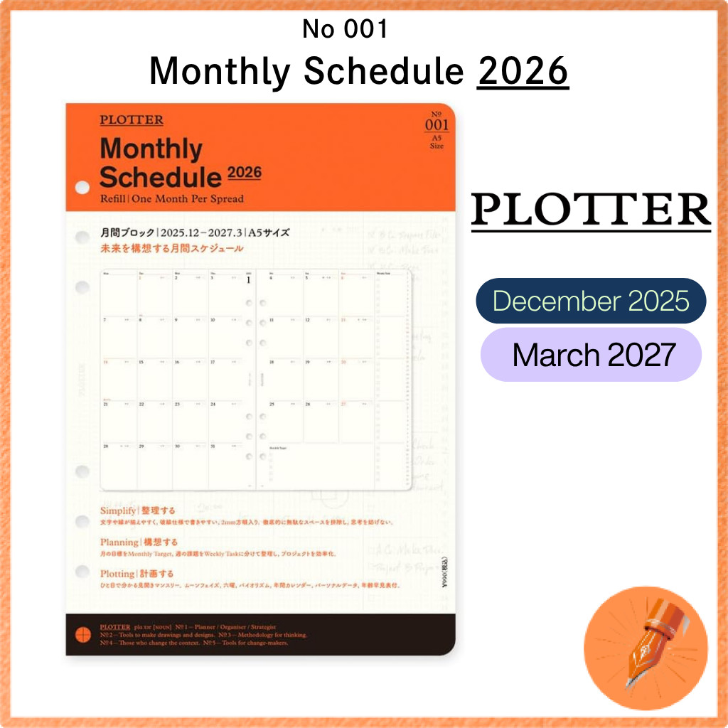 PLOTTER System Planner Refill Monthly Block for 2026 | Shopee Malaysia