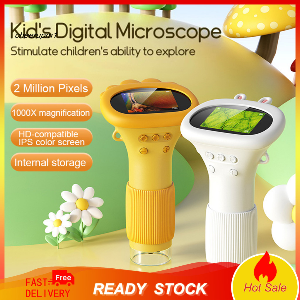 CHEER Magnifying Glass Toy Mini Digital Microscope Portable Kids ...