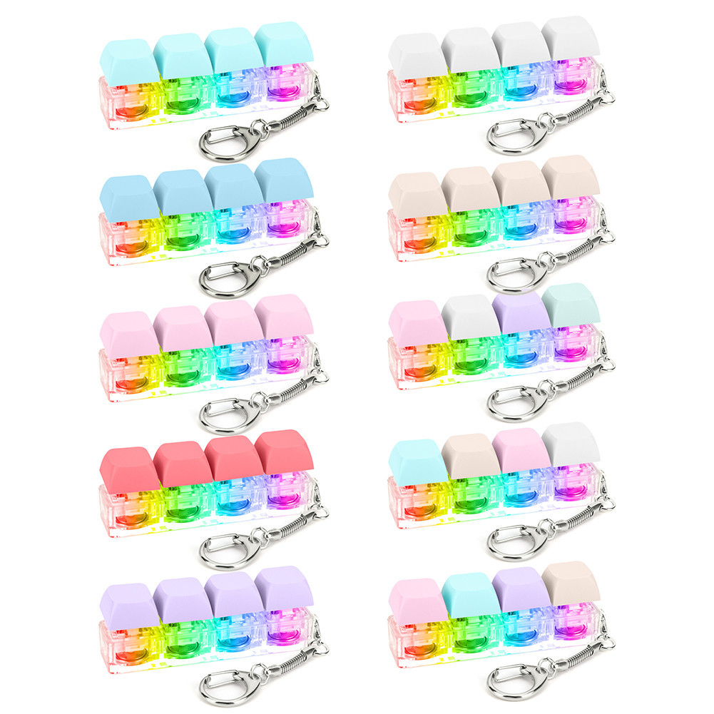 keepdreaming Keyboard Fidget Keychain with LED Light Keyboard Cube Toy ...