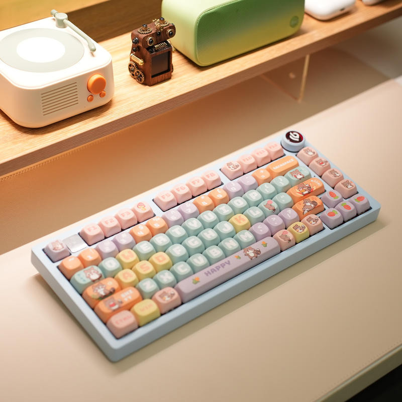 Little Racoon PBT Dye-Sub MOA Custom Cute Keycap Set for Mechanical ...