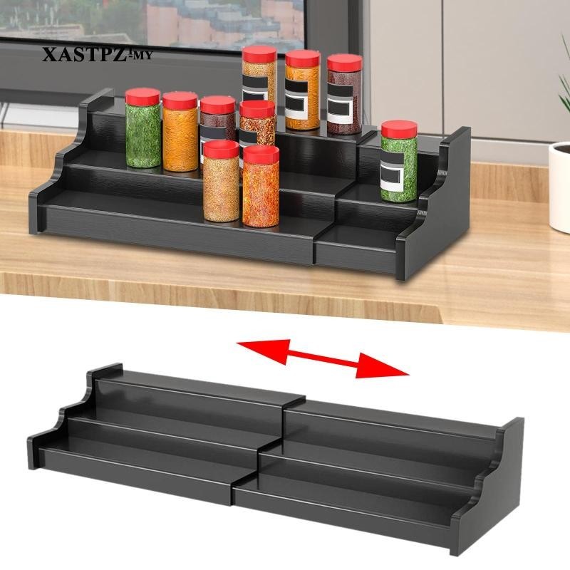 [ Spice Jars Rack Seasoning Bottle Storage Holder Ladder 3 Tier Display ...