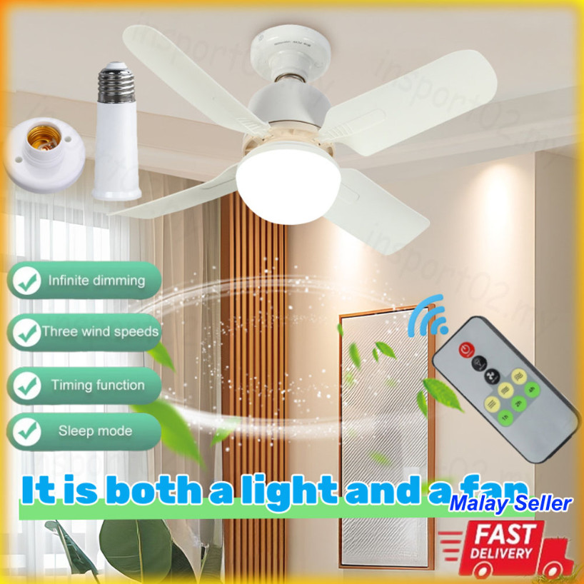 (Free Lamp Holder) 24W Ceiling Fan Light 3-Speed Strong Wind & 3 Colors ...