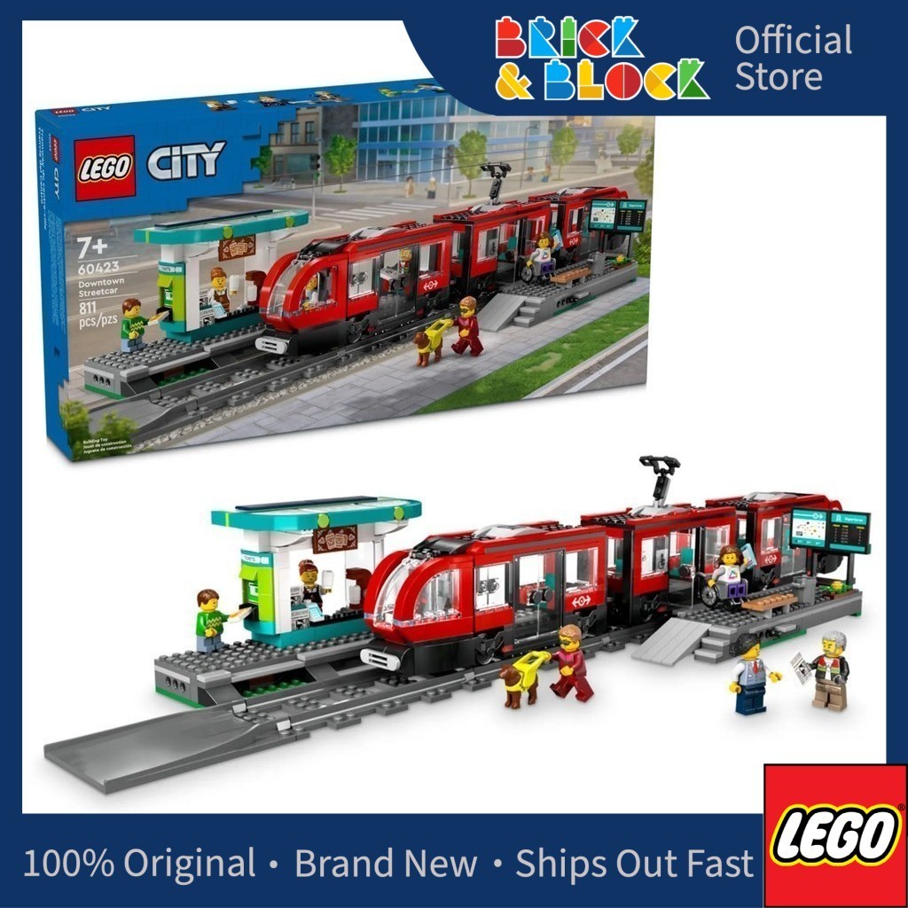 LEGO 60423 Downtown Tram and Station LEGO City Shopee Malaysia