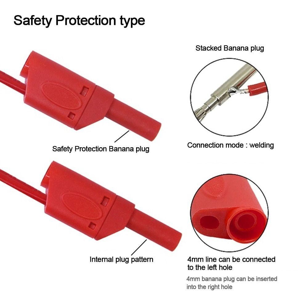 Akozon Set Di 2 Cavi Per Multimetro Con Connettori Banana Plug A Banana Plug, Lunghezza 103 Cm, 15A, Per Oscilloscopio, Alimentatori E Test Elettronici