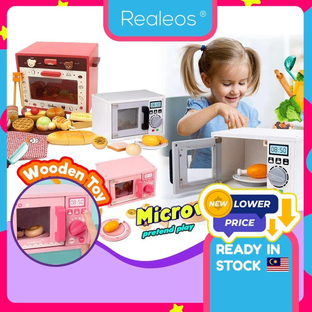Realeos Small / Big Large Wooden Kitchen Playset Bakery Bake Bread Chef ...