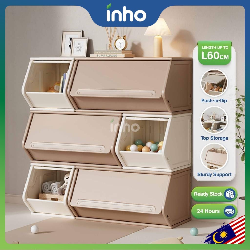 INHO L30/60cm Multipurpose Stackable Bedroom Living Room Storage Box ...