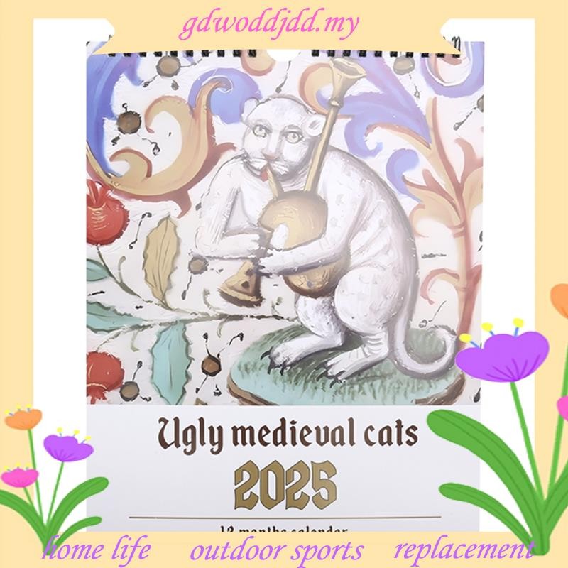 XUWeird Medieval Cats Calendar Funny Weird Medieval Cat Calendar 2025