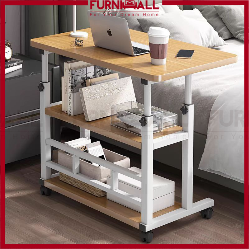 Furnimall 80CM Adjustable Bedside Table Laptop Computer Table Moving ...