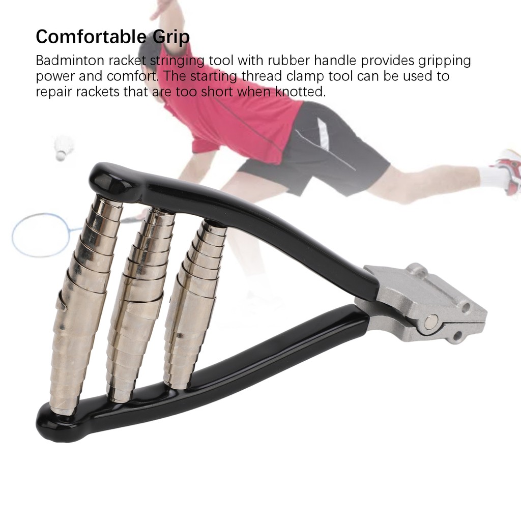 Spr-Starting Stringing Clamp 3 Springs Rubber Handle Better Grip Sports ...