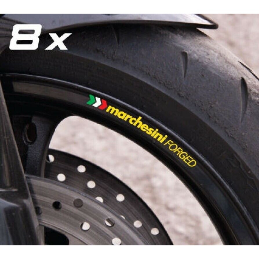 8X Marchesini FORGET Motorcycle Stickers Wheel Decals Rim Set Laminated ...