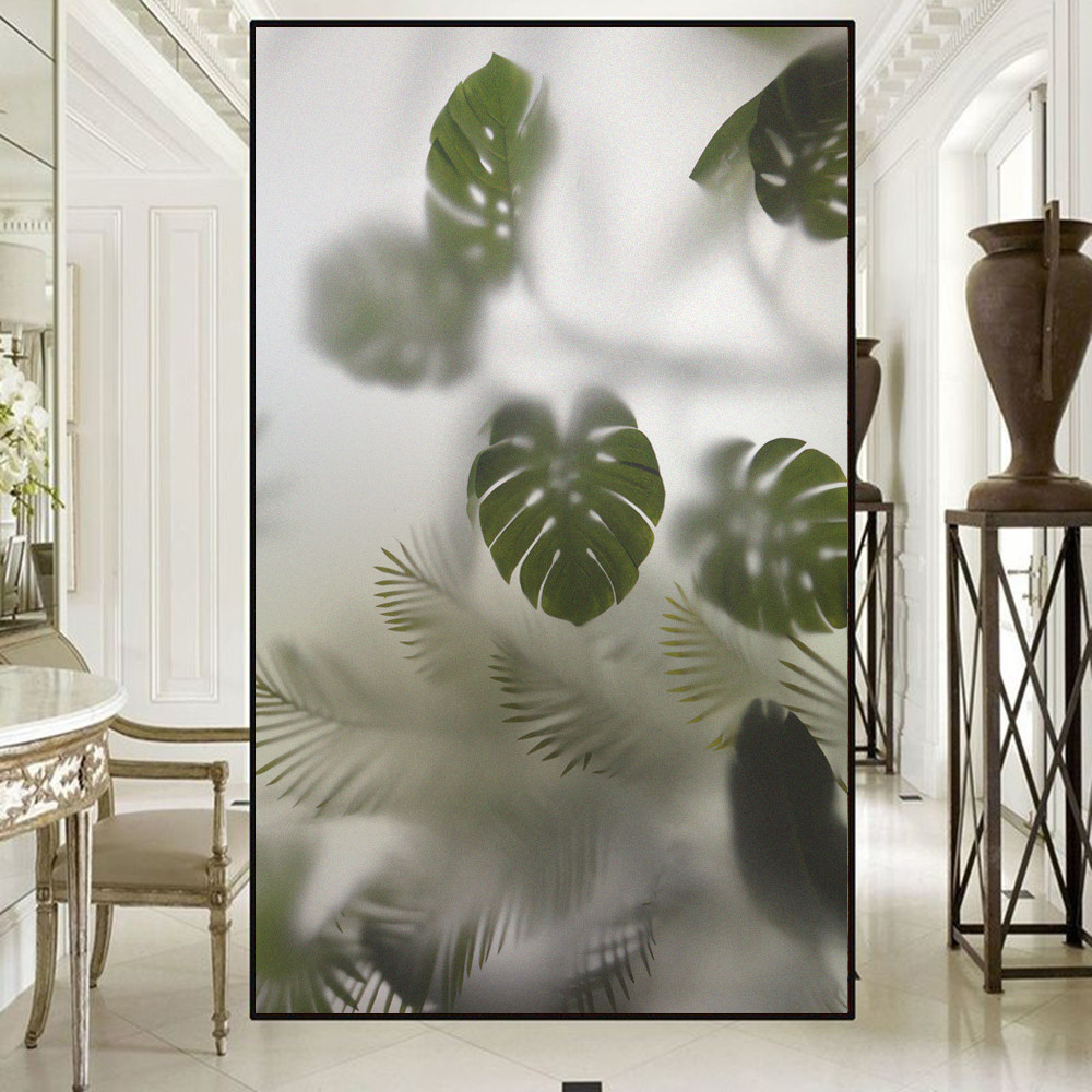 Frosted Plants Pattern Privacy Window Film Heat Control UV Blocking ...