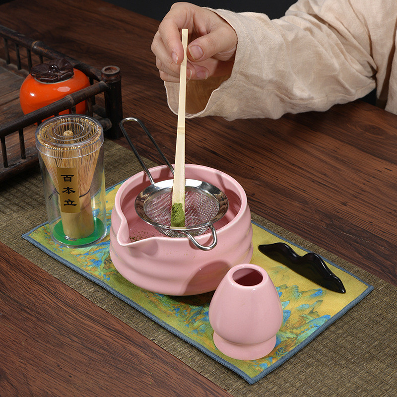 Matcha4Set of Matcha Bowl Tea Whisk Utensils Matcha Brush Holder Matcha ...