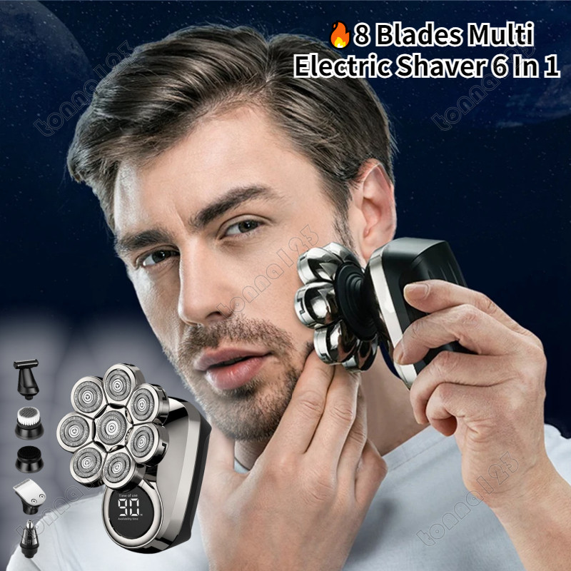 8 Blades Multi Electric Shaver 6 In 1 Nose Ear Hair Trimmer Beard ...