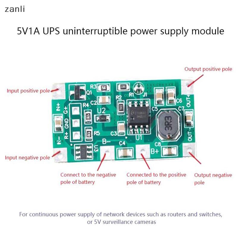 MY DC 5V 1A UPS Uninterrupted Power Supply Module 3.7V Polymer 18650 ...