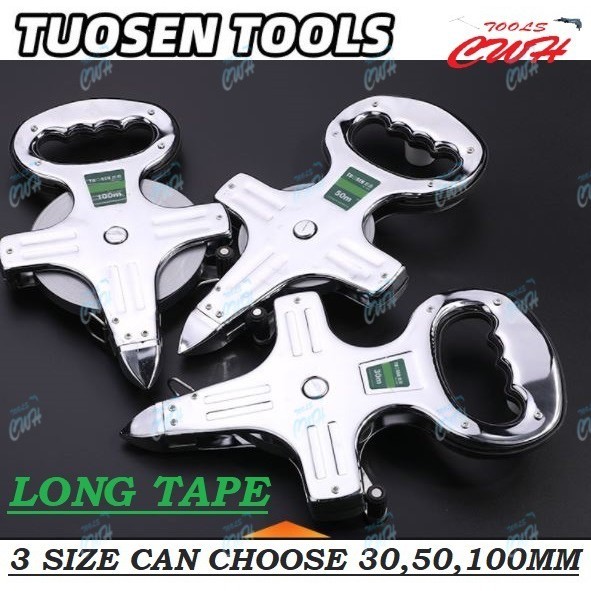 30M 50M 100M TUOSEN HIGH SPEED OPEN REEL STEEL LONG TAPE RULER ...