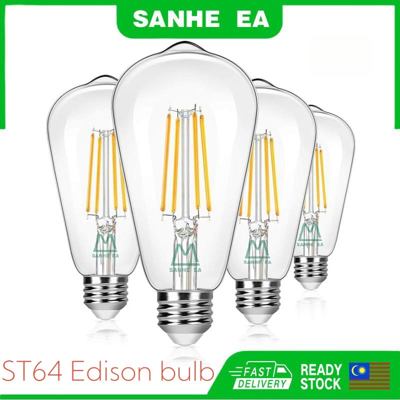 SANHE EA 4W Retro LED Bulb Filament E27 ST64 Class A Ultra Efficient ...
