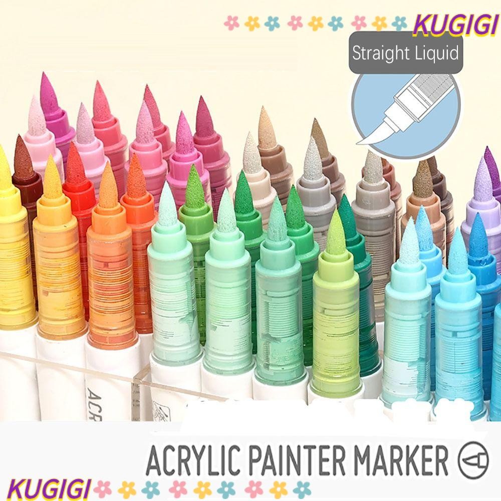 KUGIGI Marker Pen, Stackable Color Straight Liquid Acrylic Pen ...