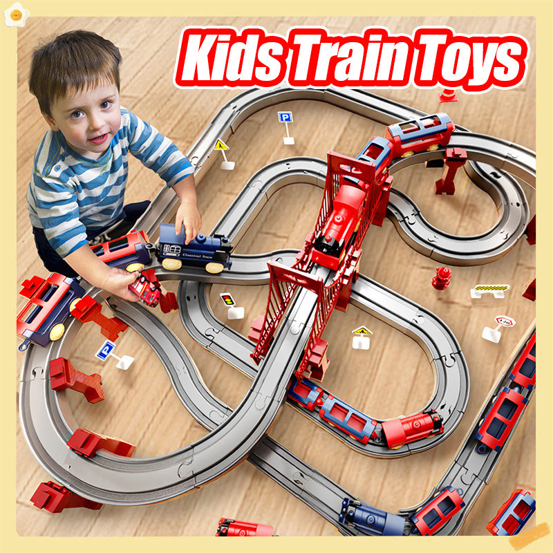 DIY Track Railway Play Sets Kids Train Toys Fun Game Electric ...
