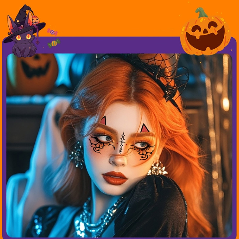 [eetmo] 1pcs Halloween Vampire Bat Fake Freckles Temporary Tattoo ...
