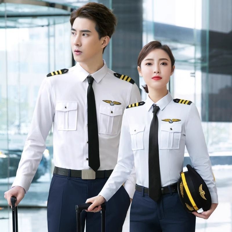 Professional Wear Shirt Air Pilot Stewardess Uniform Without ...
