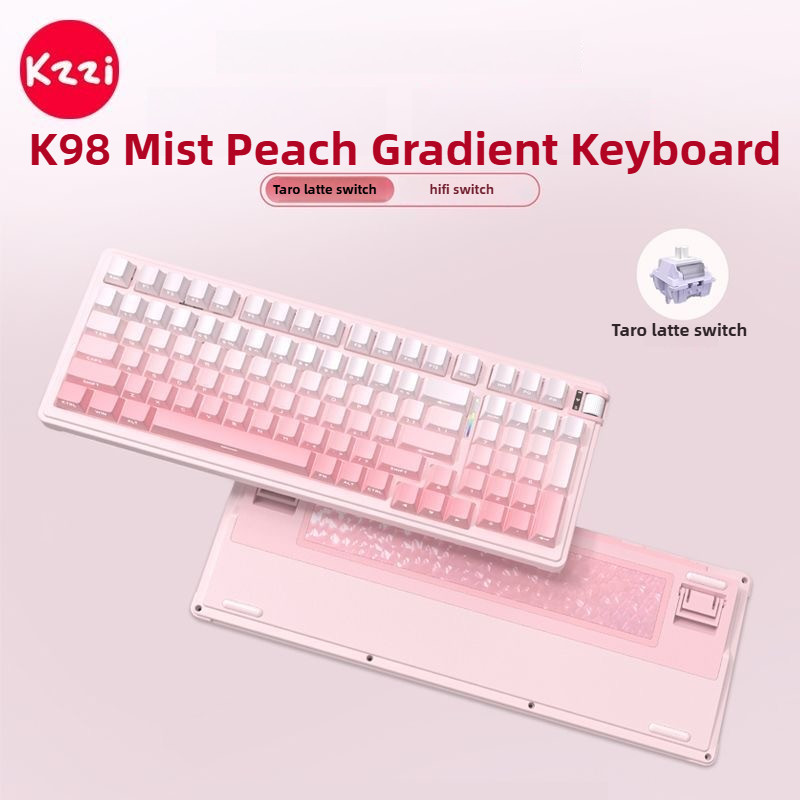 KZZI K98 Mechanical Keyboard 3mode RGB with Knob Numpad Full-key Hot ...
