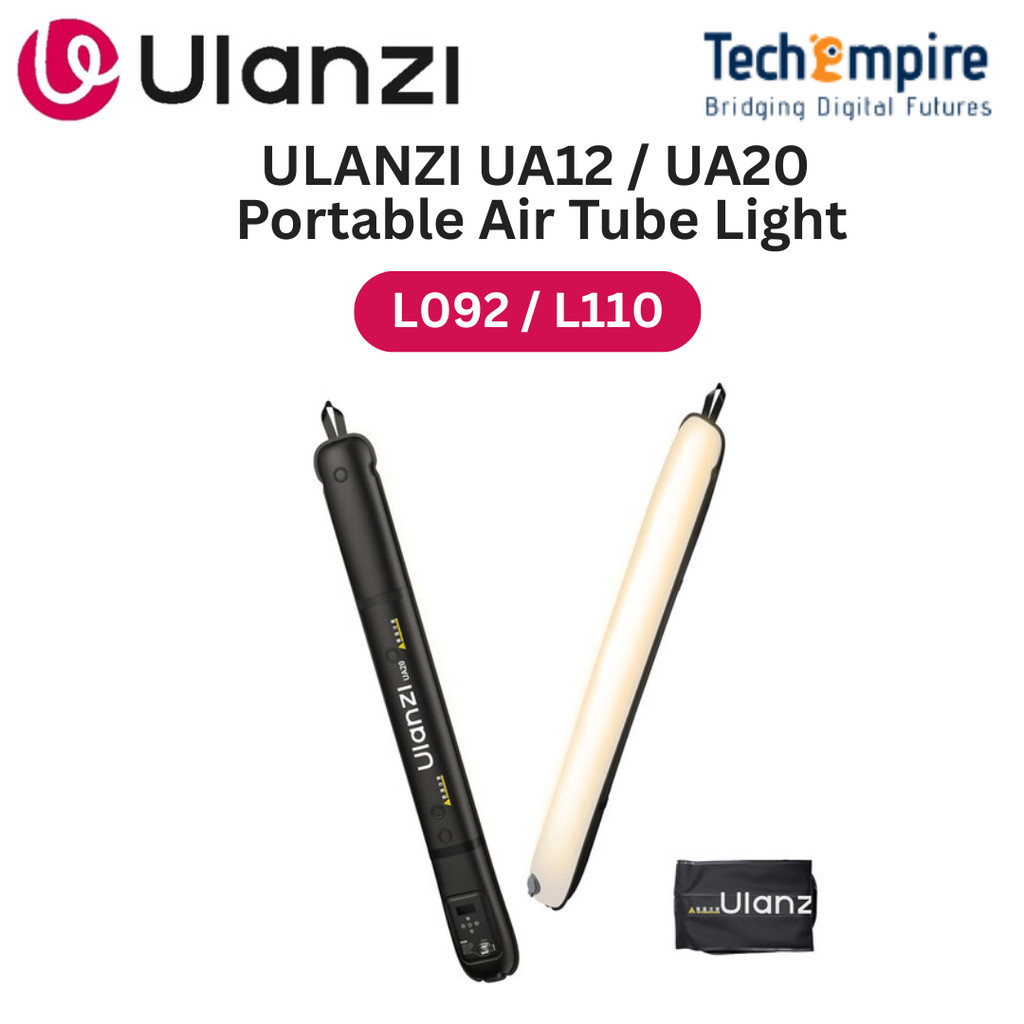 ULANZI UA20 Luftschlauchleuchte, 20W Bi-Color tragbare LED Tube Light, Magnetische Videoleuchte Dimmbare 2700-6500K mit CRI95 , Aufblasbare Fotobeleuchtung für professionelle Videos & Fotografie