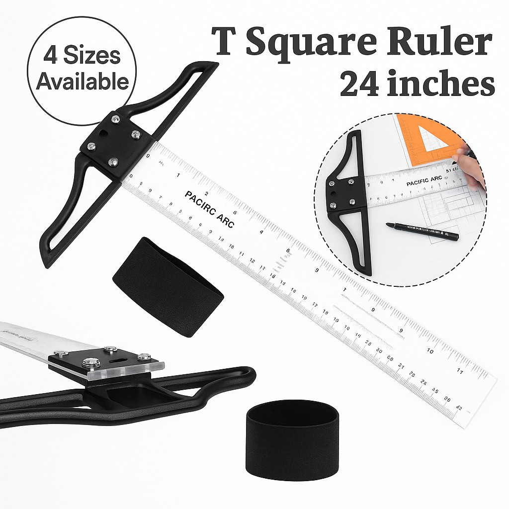 ICF - T Square Ruler – 45/60/70/80cm Acrylic Drafting Ruler Removable T ...